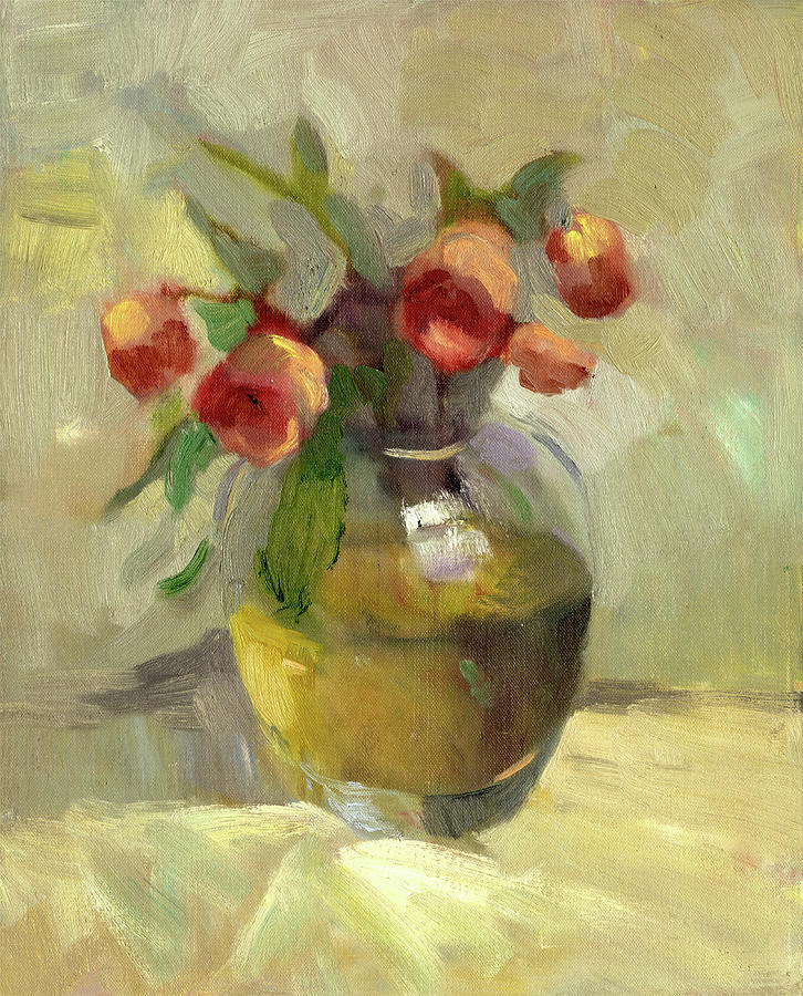 Roses In Vase Painting