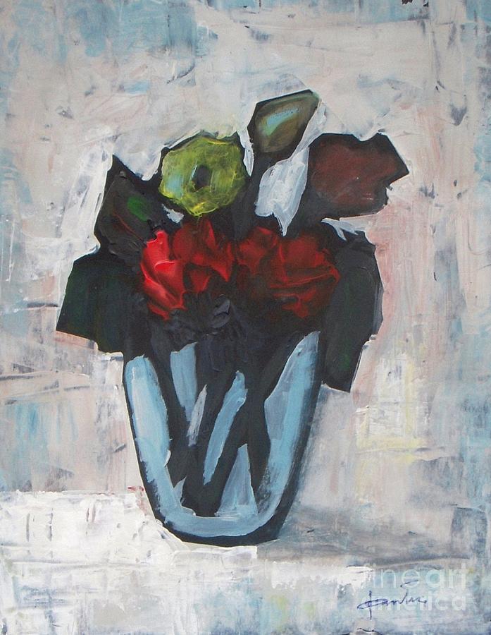 Roses in Vase Painting by Vesna Antic