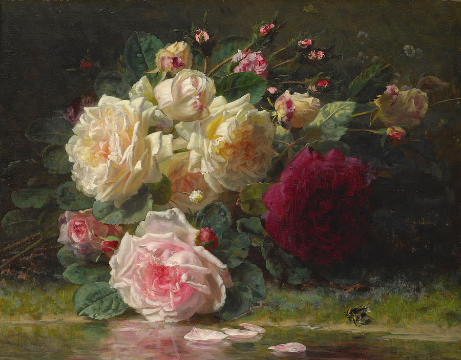 Roses Painting by Jean-Baptiste Robie