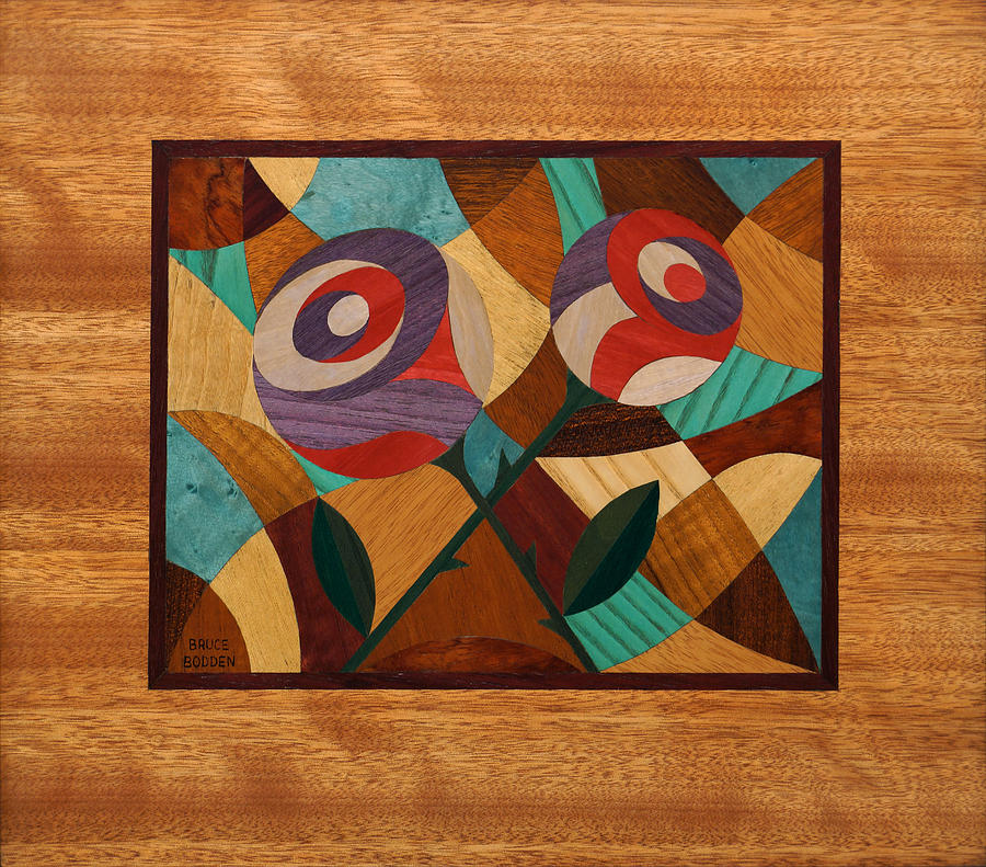 Rose Painting - Roses Marquetry by Bruce Bodden