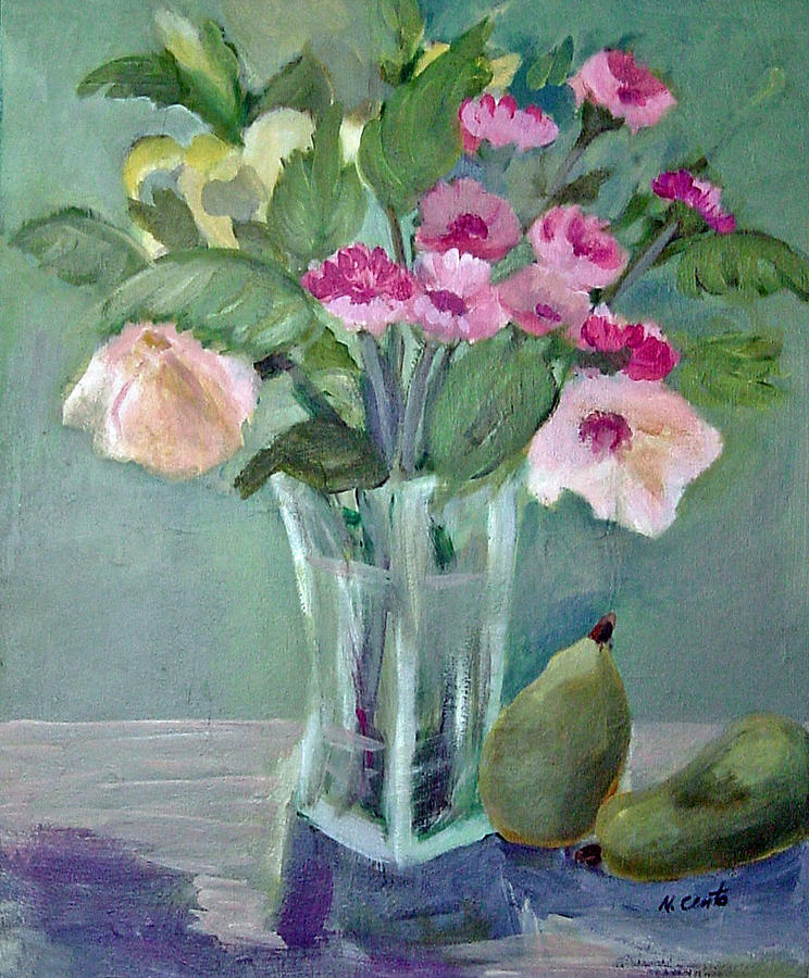 Roses n Pears Painting by Mafalda Cento
