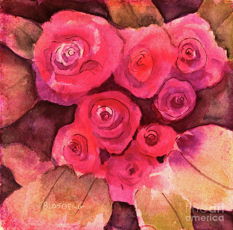 Roses Nocturne Painting by Lois Blasberg