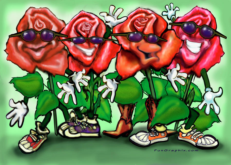 Roses Party Painting by Kevin Middleton