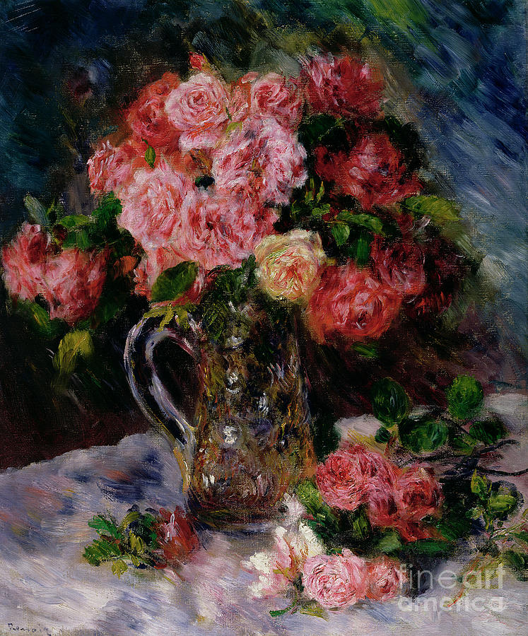 Pierre Auguste Renoir Painting - Roses by Pierre Auguste Renoir