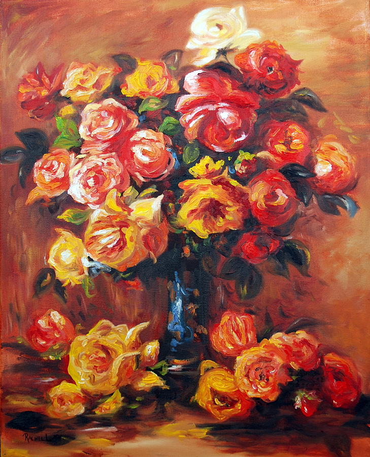 Pierre Auguste Renoir Painting - Roses by Rachel Lawson