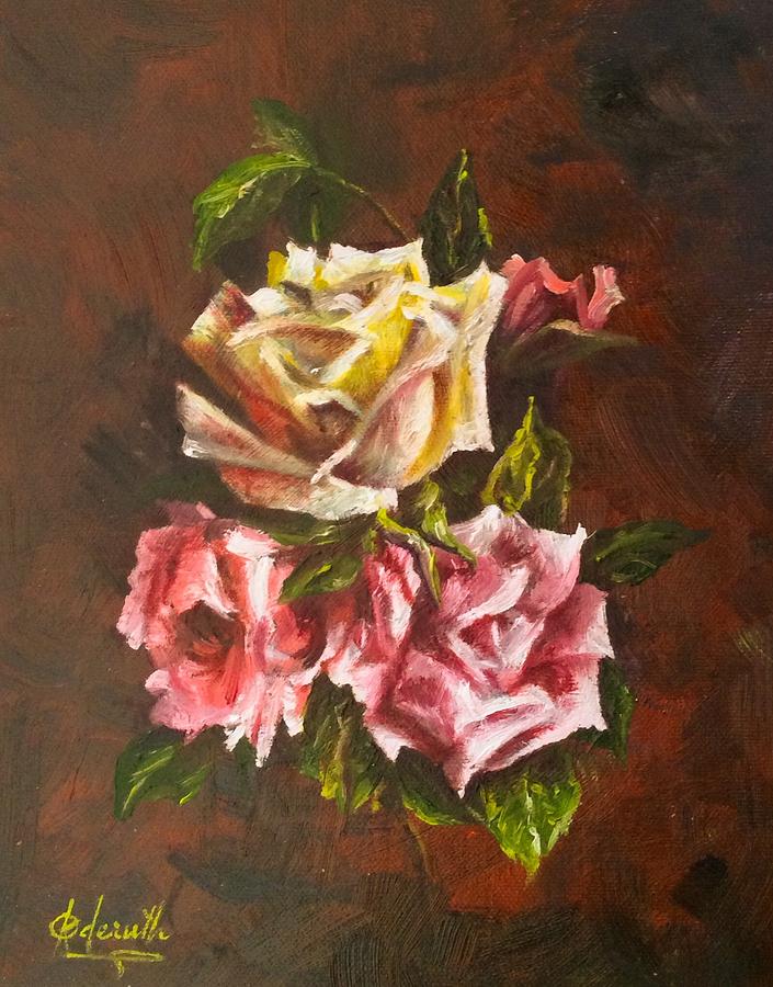 Roses Painting by Raouf Oderuth