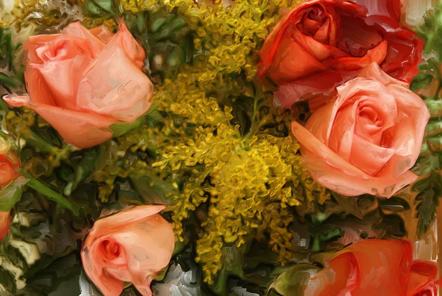 Flower Digital Art - Roses by Robert Rodda