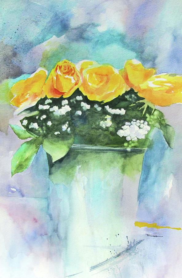 Still Life Painting - Roses Row by Mary Blumberg Still Life Painting - Roses Row by Mary Blumberg