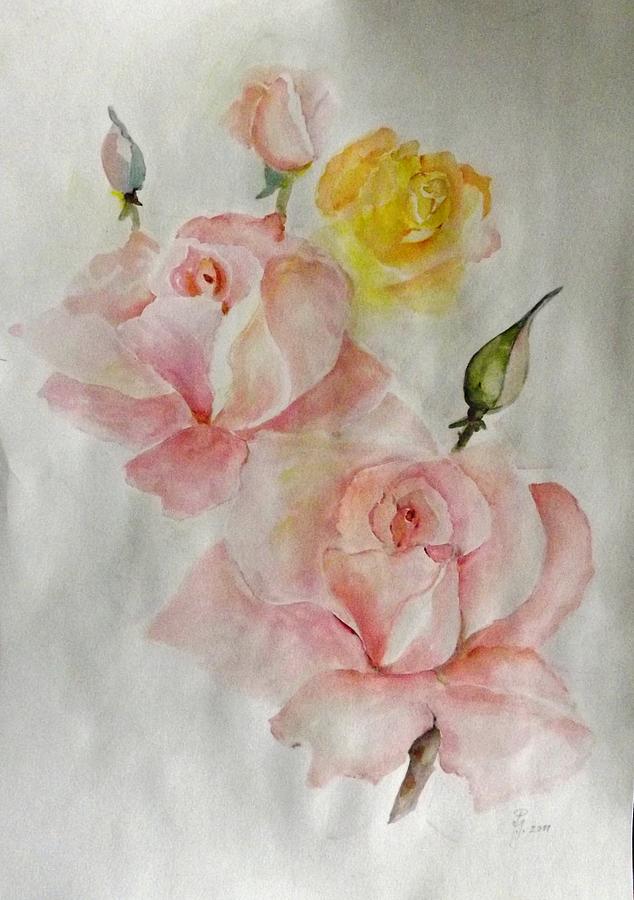 Flower Painting - Roses Scent by Hedwig Pen