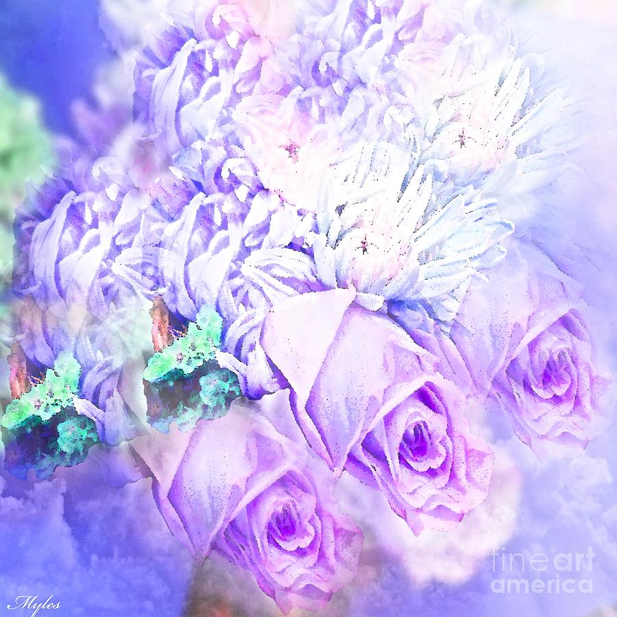 Roses so Purple and Lilac Painting by Saundra Myles