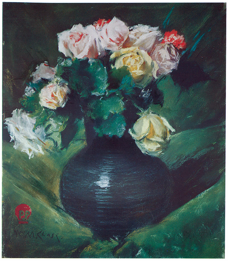 William Merritt Chase Painting - Roses by William Merritt Chase