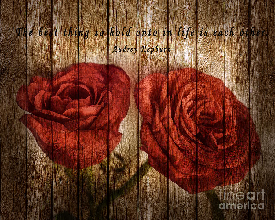 Rose Photograph - Roses with Quote by Charuhas Images