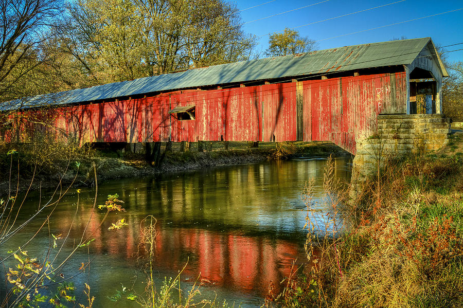 Roseville/Coxville covered bridge Photograph by Jack R Perry
