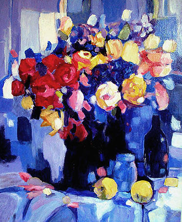 Rosey Outlook Painting by Larry Burke