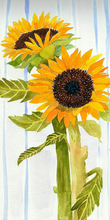 Roses Sunflowers II Painting by Anne Marie Brown