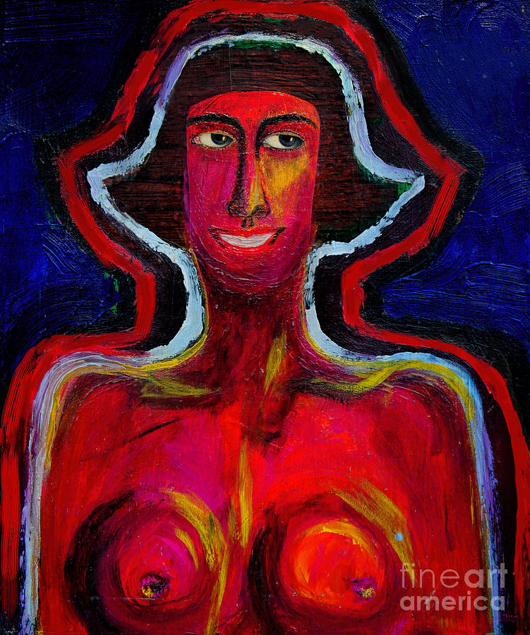 Rosie And Her Red Aura Painting by Jeff Breiman