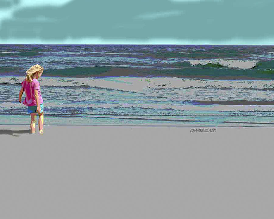 Rosie on the Beach Digital Art by Walter Chamberlain