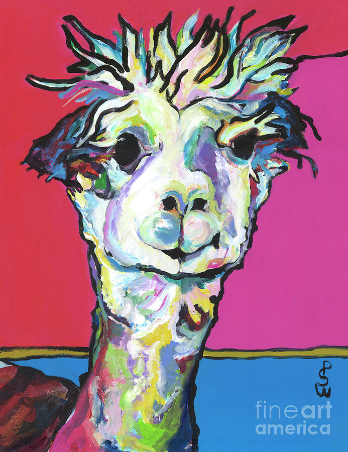 Alpaca Painting - Rosie by Pat Saunders-White