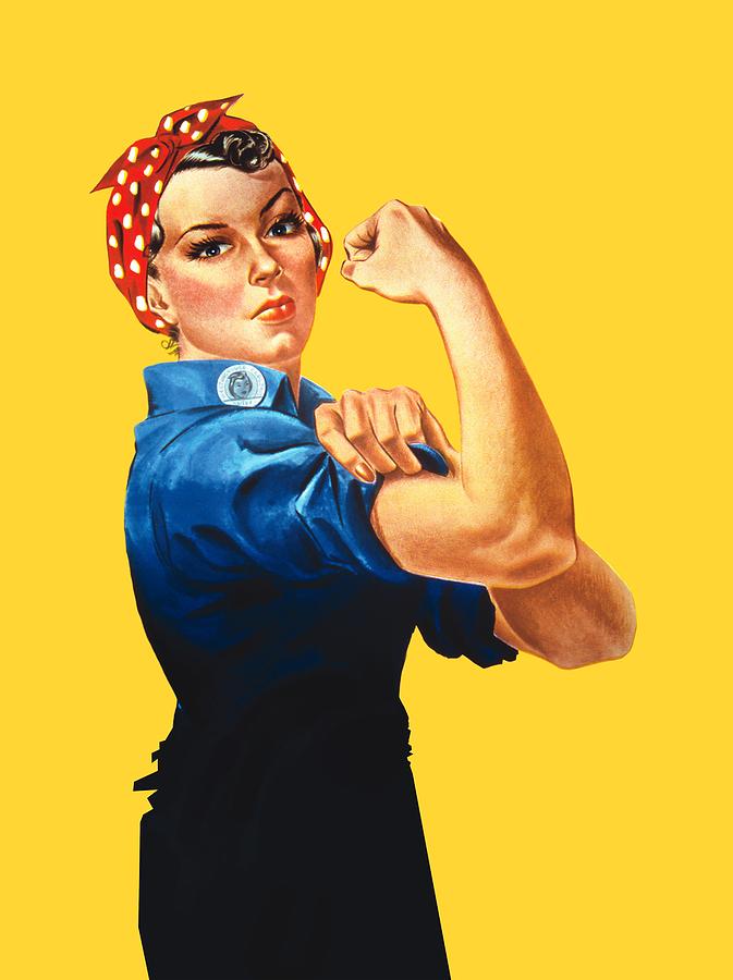 Inspirational Digital Art - Rosie The Riveter Retro Style by Garaga Designs