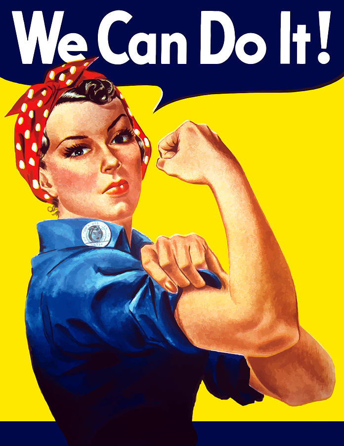 Rosie The Riveter Painting - Rosie The Rivetor by War Is Hell Store