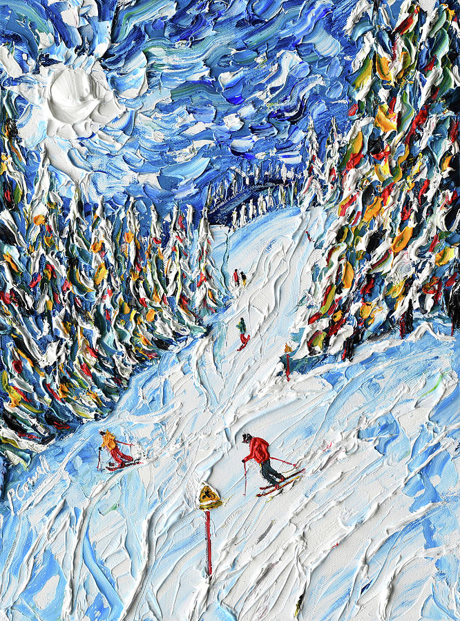 Rosiere joining Super Megeve Painting by Pete Caswell