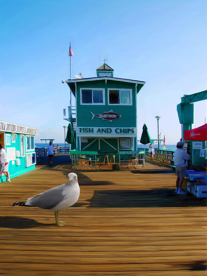 Seagull Painting - Rosies Fish and Chips by Snake Jagger