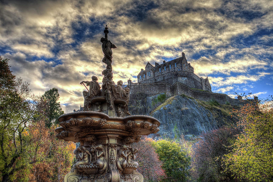 Ross Fountain And Edinburgh Castle Photograph by David Pyatt