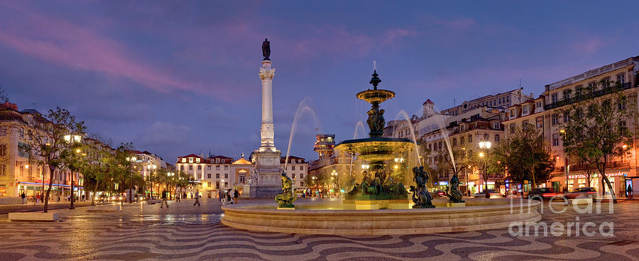 Rossio square dusk Photograph by Mikehoward Photography