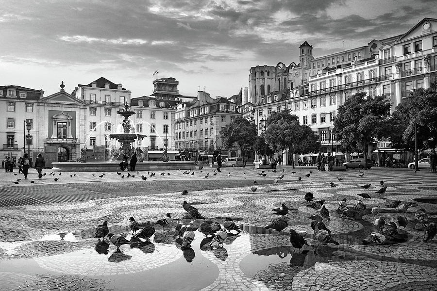 Rossio Square in Downtown Lisbon Photograph by Carlos Caetano