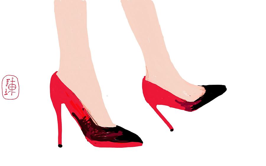  Rosso Scarpe Painting by Debbi Saccomanno Chan