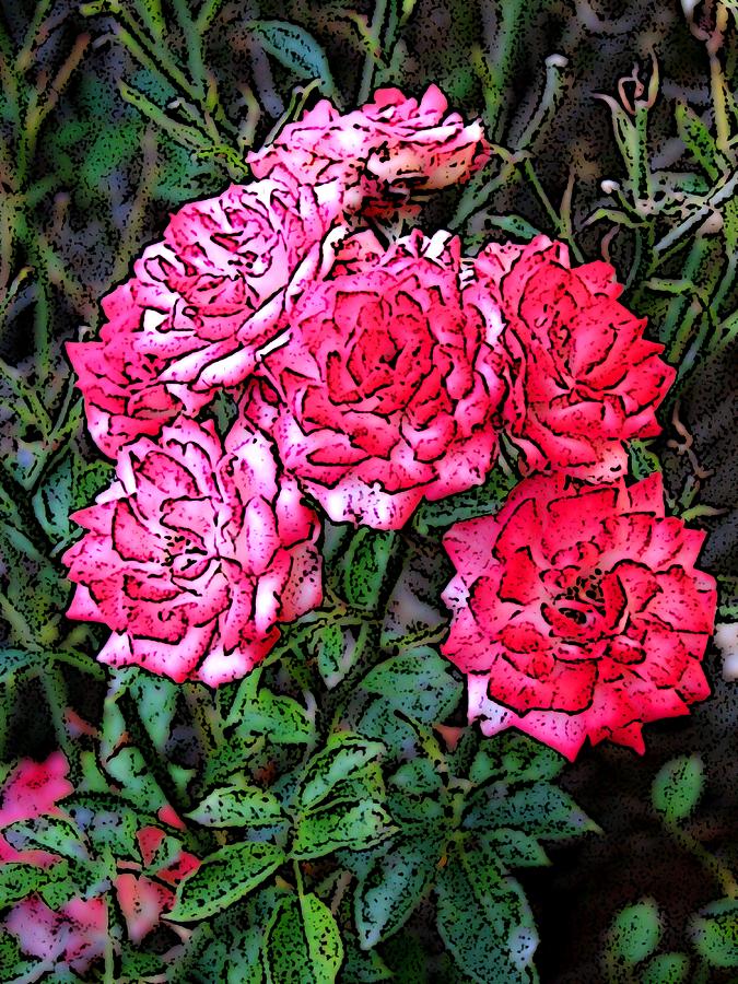 Rose Digital Art - Rosy Bunch by Ben Freeman