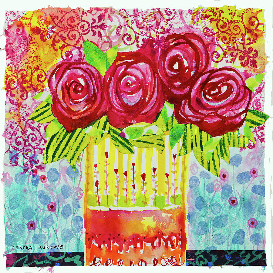 Rosy Delight Painting by Deborah Burow
