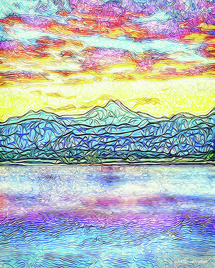 Rosy Sunset Lake - Boulder County Colorado Digital Art by Joel Bruce Wallach