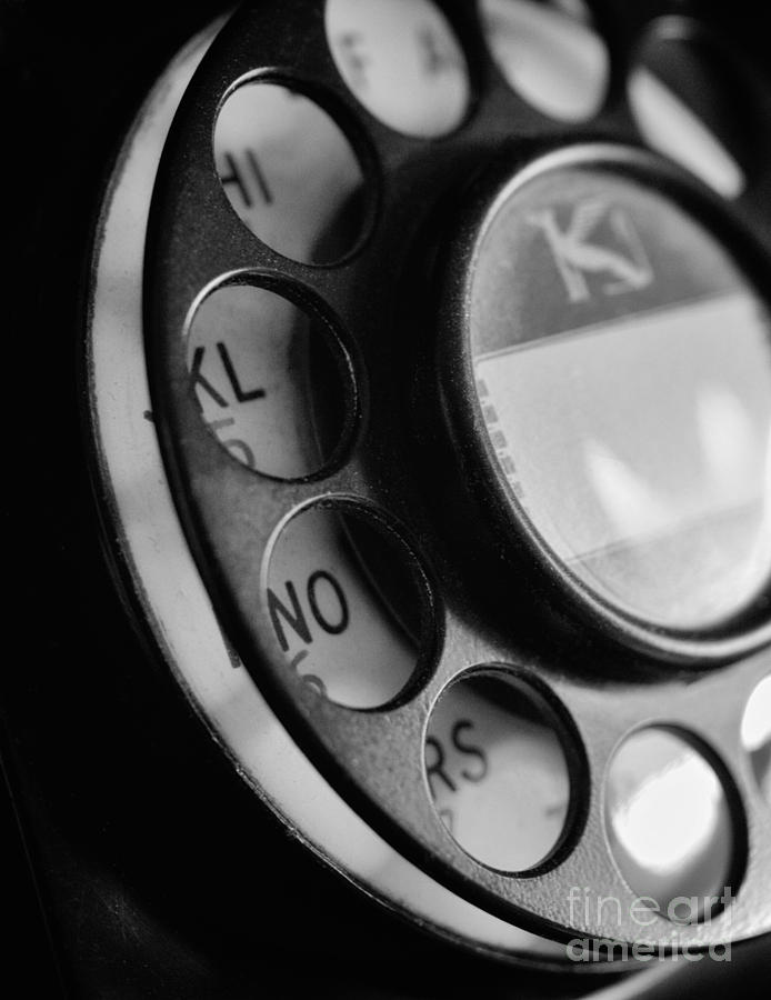 Rotary Dial in Black and White Photograph by Mark Miller