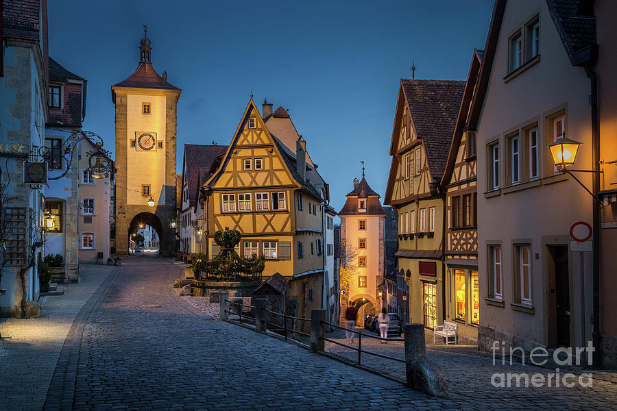 Rothenburg ob der Tauber Twilight View Photograph by JR Photography