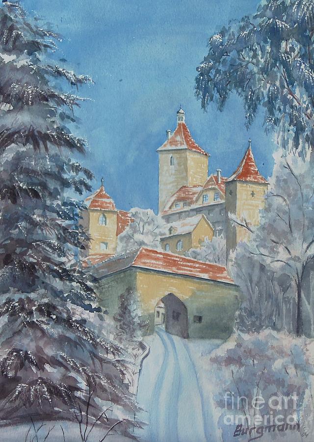 Rothenburg Winter Painting by Petra Burgmann