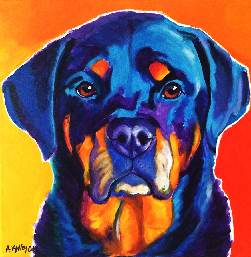 Rottie - Layla Painting by Dawg Painter