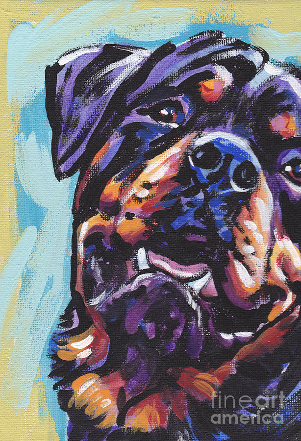 Rottweiler Painting - Rottie Power by Lea S