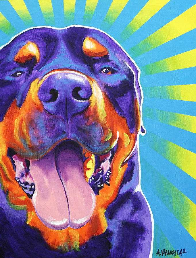 Rottweiler - Duncan Painting by Dawg Painter