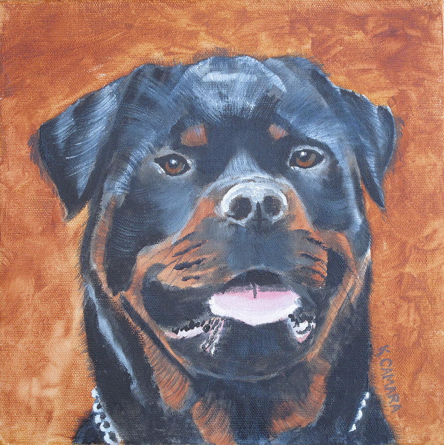 Rottweiler Painting by Kathie Camara