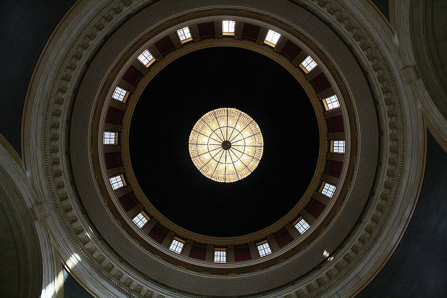 Rotunda Chandelier - WV State Capitol Building Photograph by SC Shank