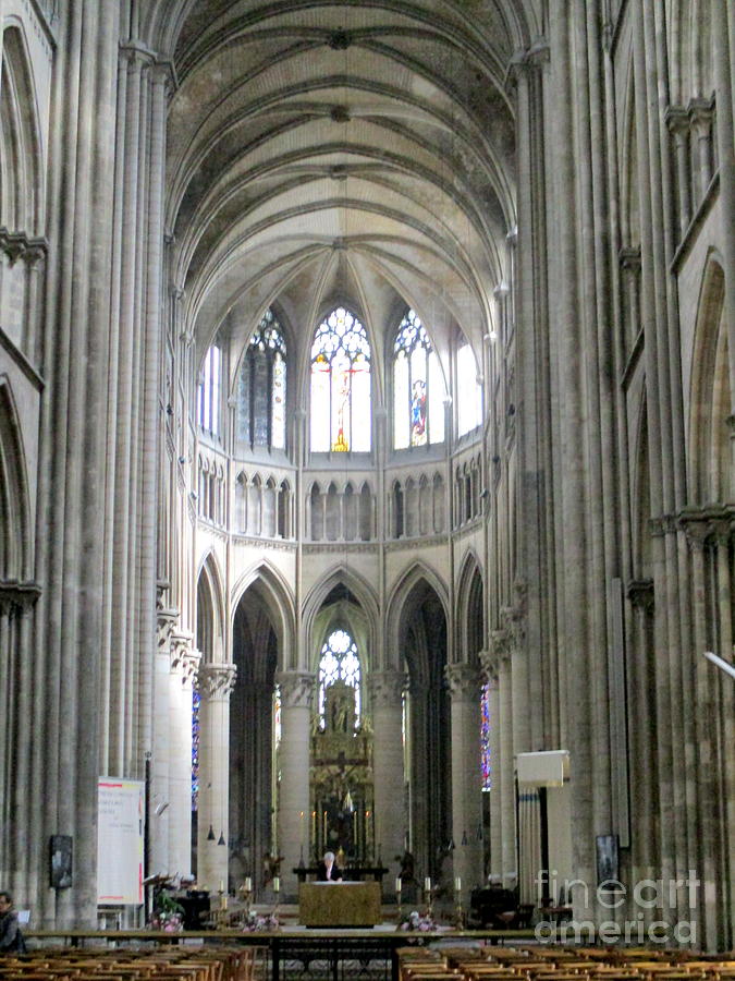 Rouen Cathedral Interior 7 Photograph by Randall Weidner
