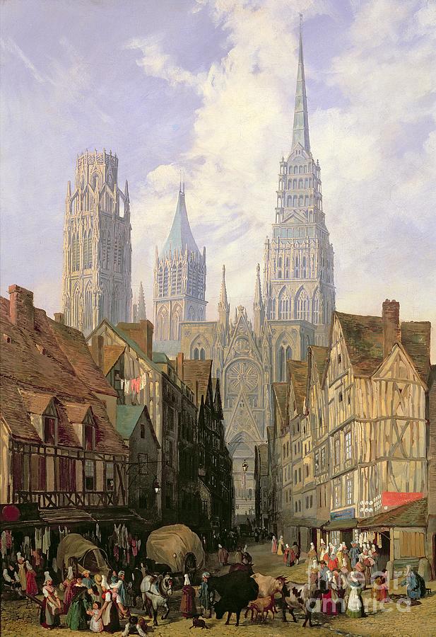Rouen Painting - Rouen Cathedral by Lewis John Wood