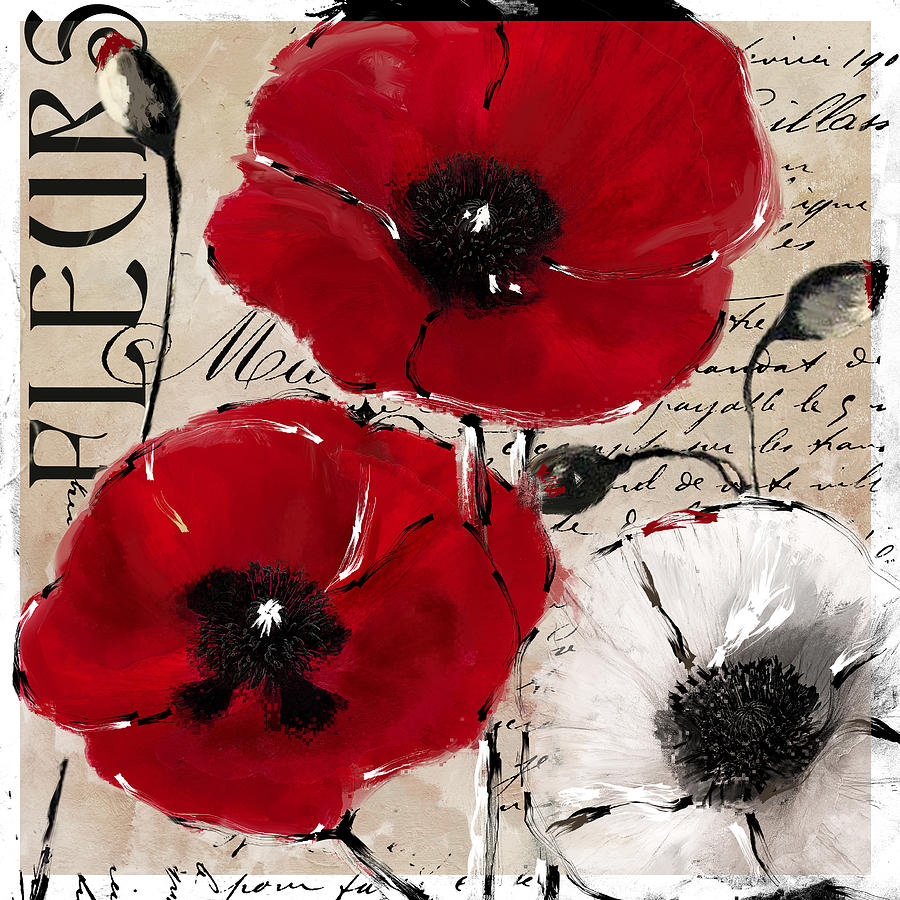 Poppy Painting - Rouge II Poppies by Mindy Sommers