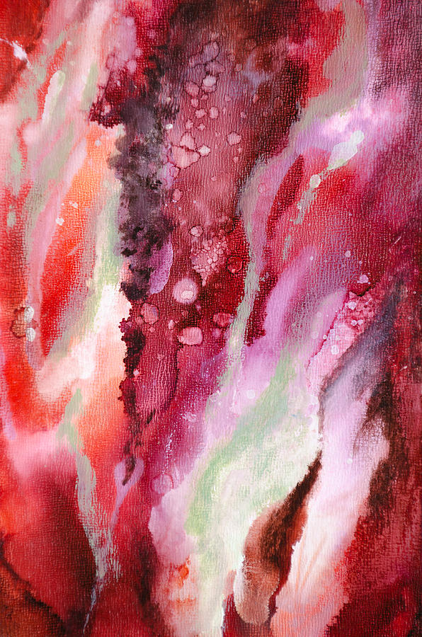 Abstract Painting - Rouged Rhapsody - A - by Sandy Sandy