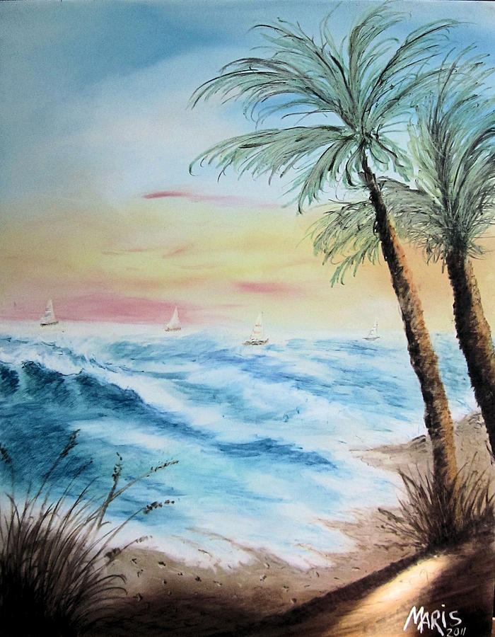 Rough Sailing Pastel by Maris Sherwood
