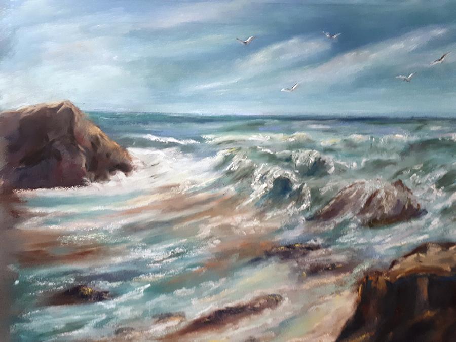 Rough Sea - Herold's Bay Pastel by Jo Gold - Fine Art America