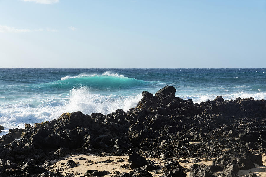 Rough Shore - Signature Lava Rocks and Waves in Hawaii  Photograph by Georgia Mizuleva