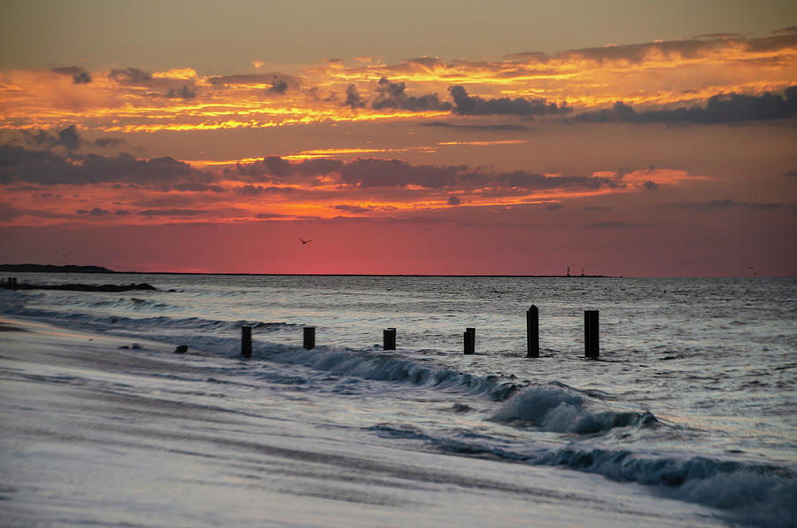 Rough Surf at Dawn - Cape May New Jersey Photograph by Bill Cannon
