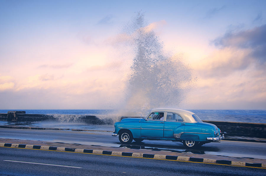 Cuba Photograph - Rough Surf On The Malecon by Claude LeTien